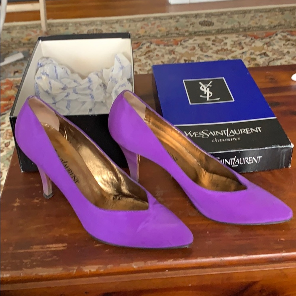 YSL purple heels/pumps
